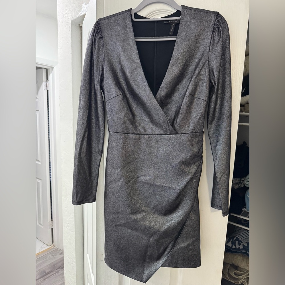 BCBGMaxAzria Metallic Gray Dress